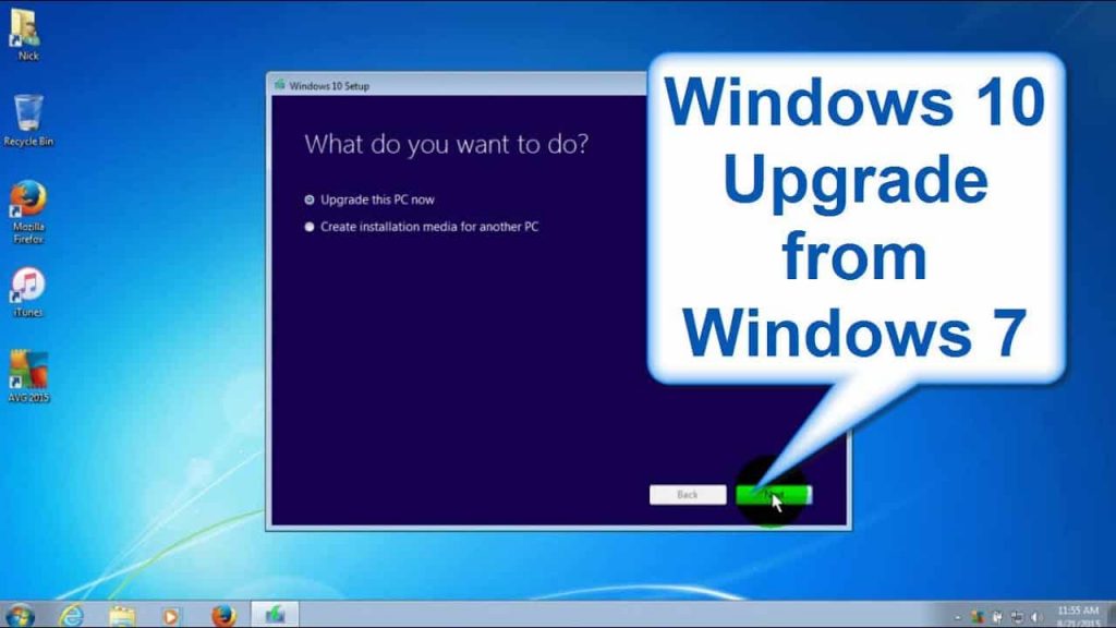 upgrade from Windows 7